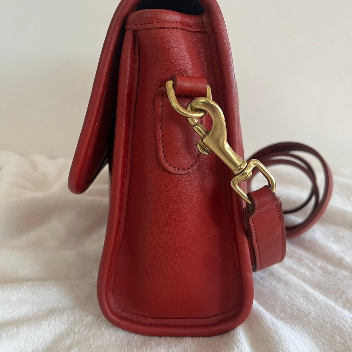 RARE Vintage Coach Court Bag 9870 RED Leather Made In USA No Fees US Only