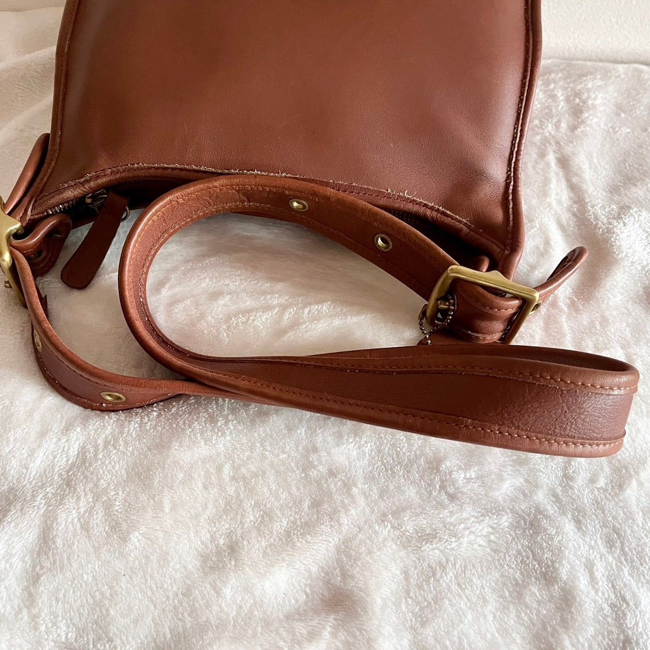 VTG Coach 9966 British Tan Leather Legacy Zip Crossbody Bag – No Fees US Only