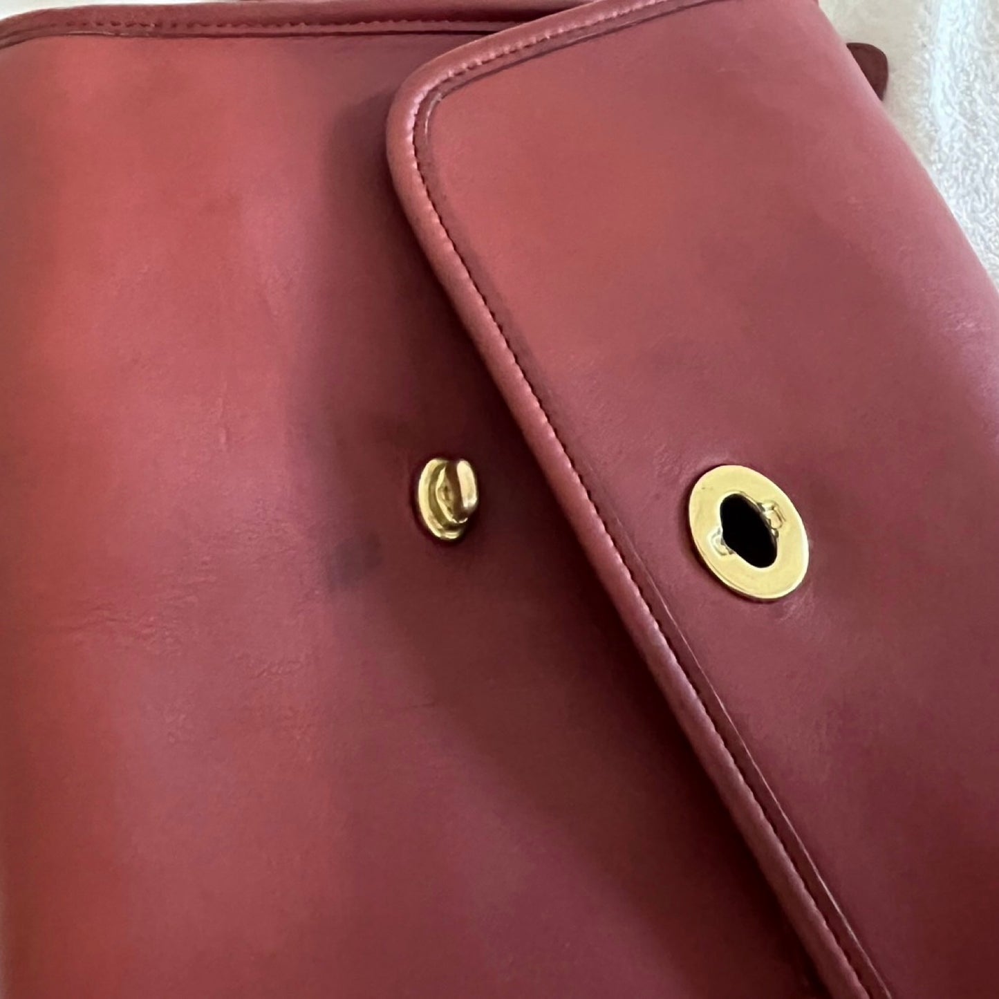 RARE Vintage Coach Court Bag 9870 Burgundy Leather Made In USA No Fees US Only