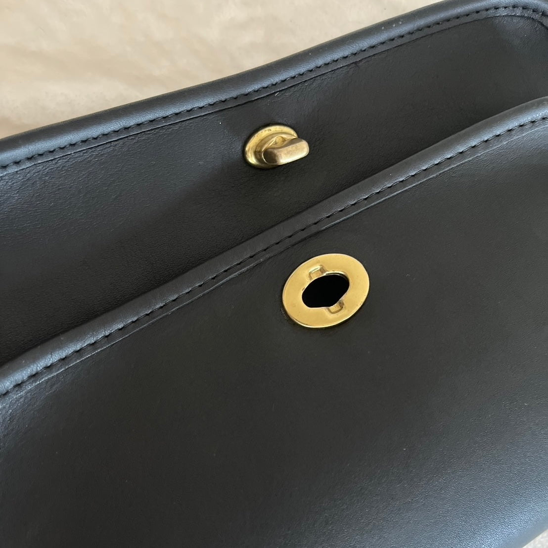 VTG Coach 9755 Black Leather Penny Pocket Crossbody Bag – No Extra Fees US Only