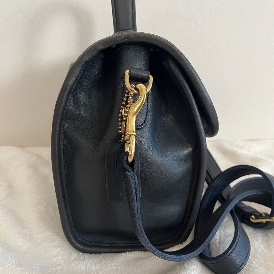VTG Coach 9977 Navy Blue Manor Crossbody Shoulder Satchel Bag–No Extra Fees US Only