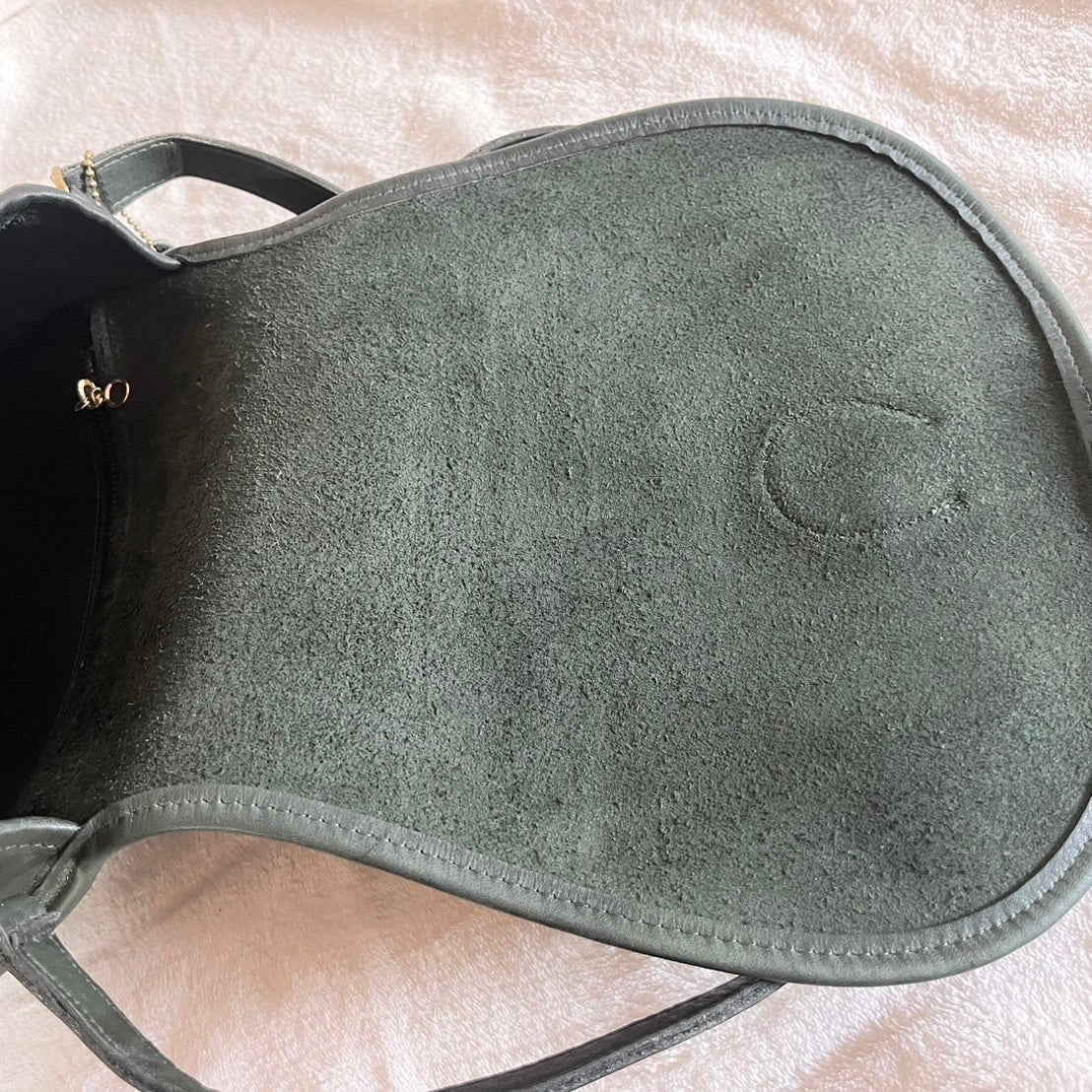 VTG Coach 9851 Bottle Green Leather Saddle Bag Crossbody-No Extra Fees US Only