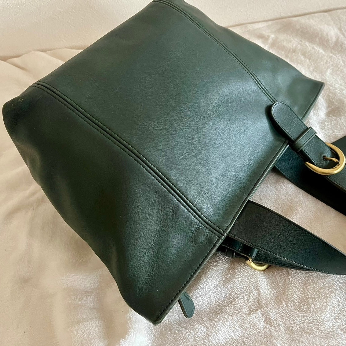 Vintage Coach 4133 Bottle Green Leather Handbag Bag USA – No Extra Fees US Only