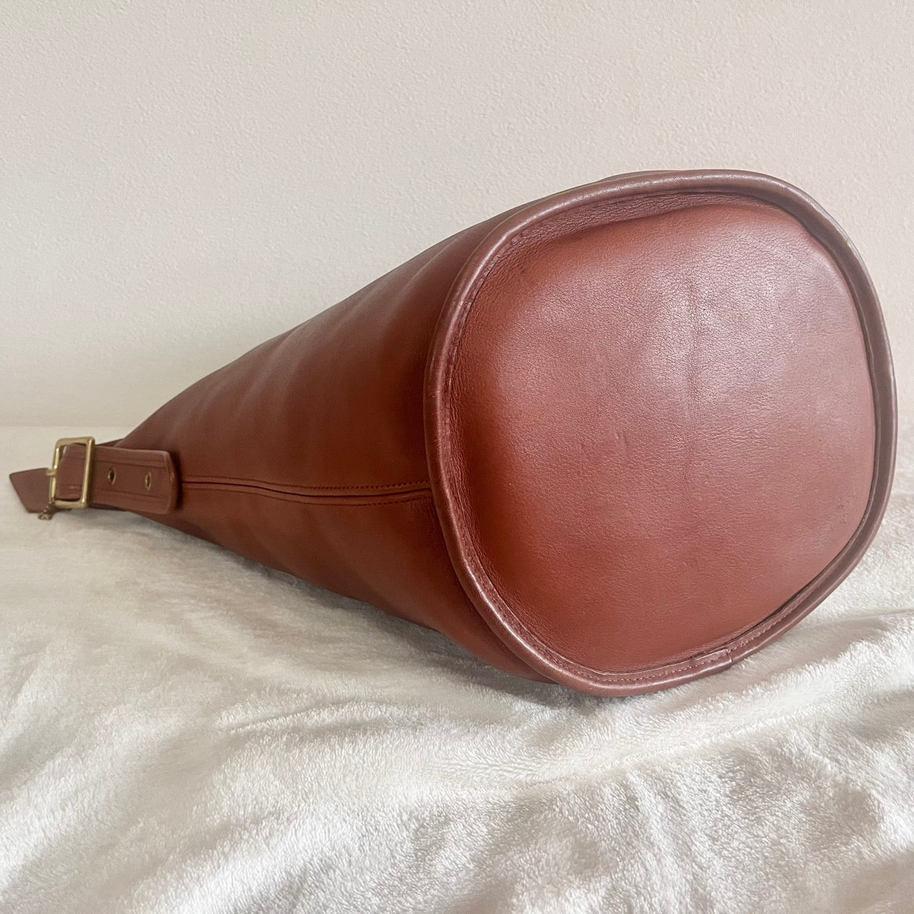 VTG Coach 9085 XL Duffle Sac British Tan Leather Shoulder Bag US No Fees