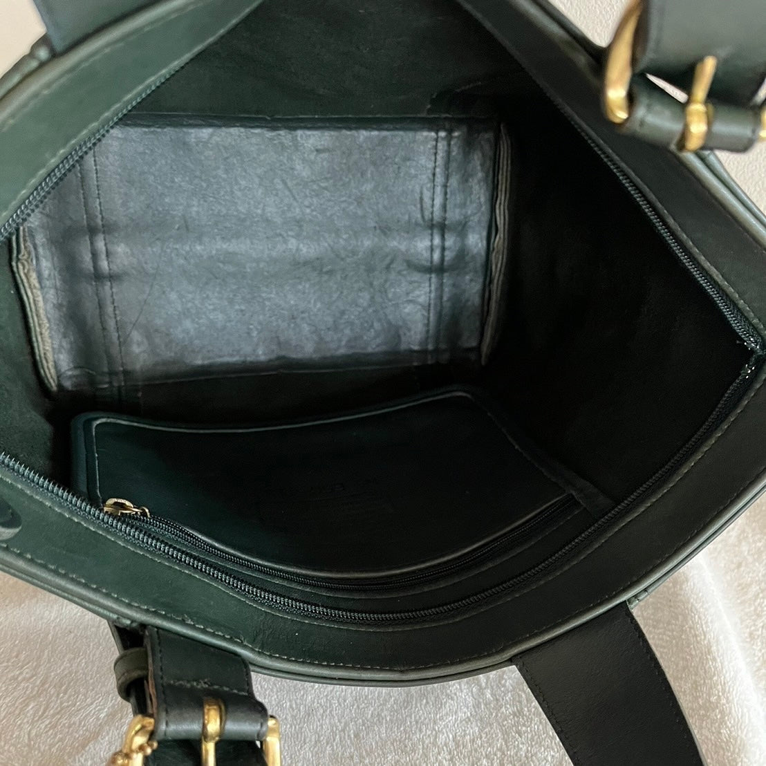 Vintage Coach 4133 Bottle Green Leather Handbag Bag USA – No Extra Fees US Only