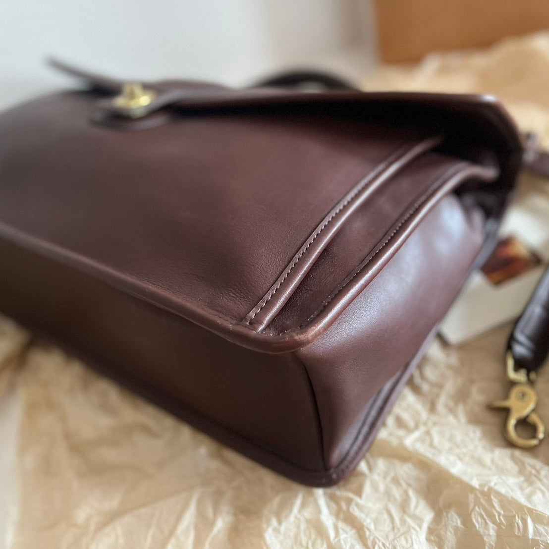 VTG Coach 5266 Pristine Beekman Mahogany Leather Briefcase–No Extra Fees US Only