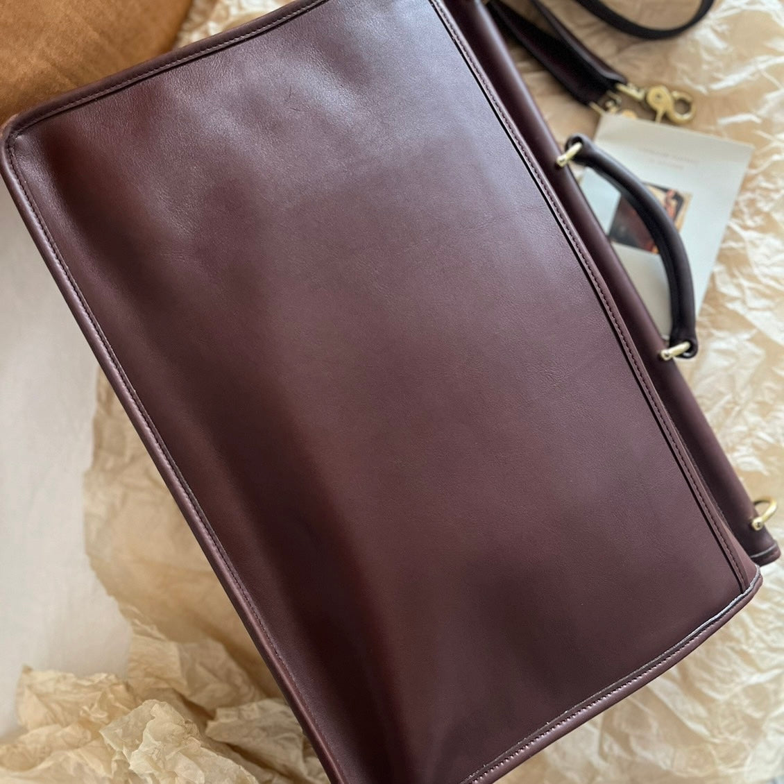 VTG Coach 5266 Pristine Beekman Mahogany Leather Briefcase–No Extra Fees US Only