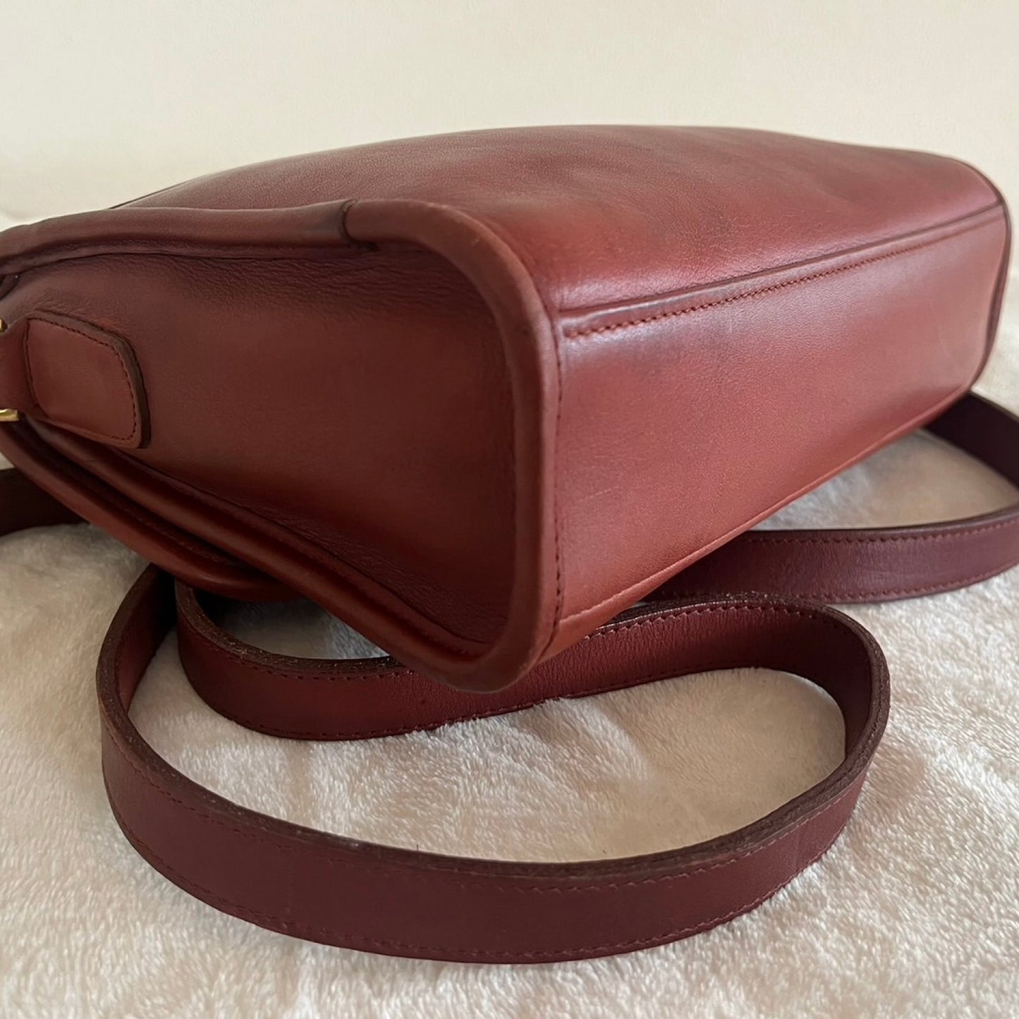 RARE Vintage Coach Court Bag 9870 Burgundy Leather Made In USA No Fees US Only