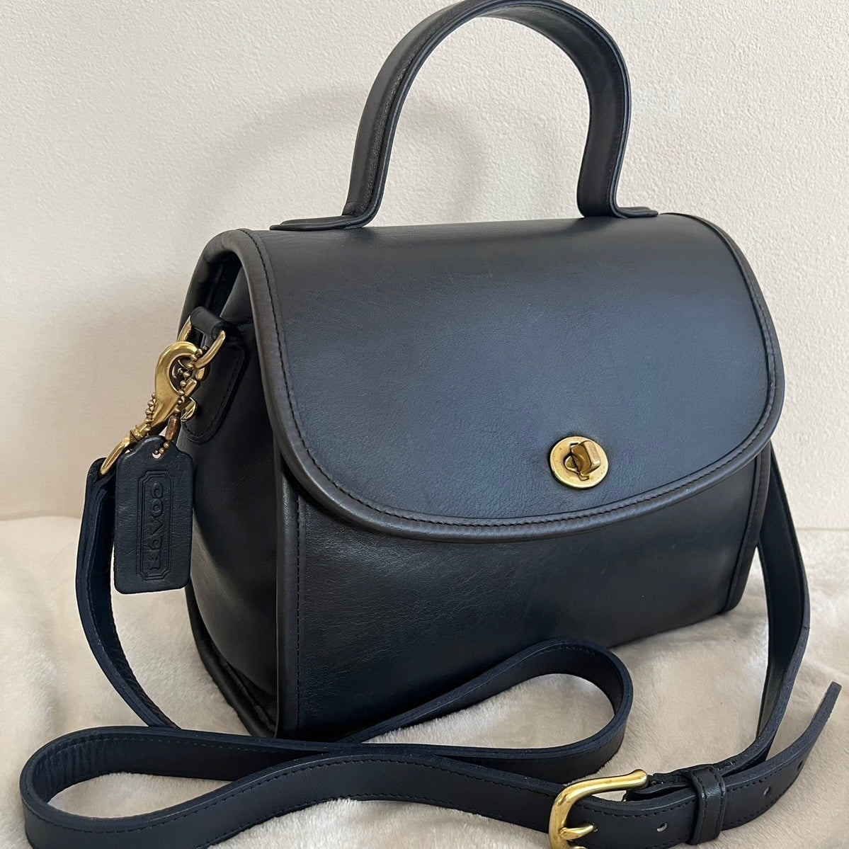 VTG Coach 9977 Navy Blue Manor Crossbody Shoulder Satchel Bag–No Extra Fees US Only