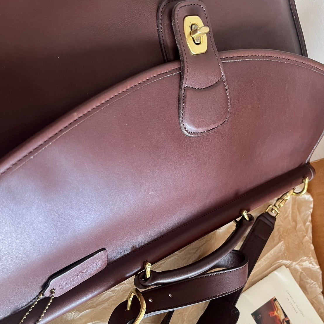 VTG Coach 5266 Pristine Beekman Mahogany Leather Briefcase–No Extra Fees US Only