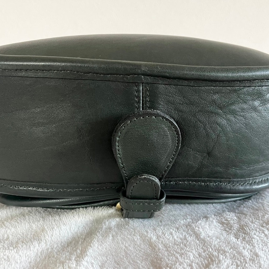 VTG Coach 9851 Bottle Green Leather Saddle Bag Crossbody-No Extra Fees US Only