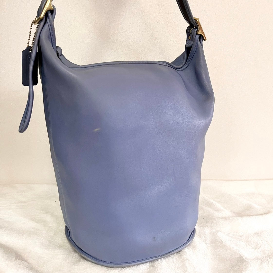 Vintage Coach 9085 Periwinkle Leather Duffle Sac Shoulder Bag - No Fees, US Only