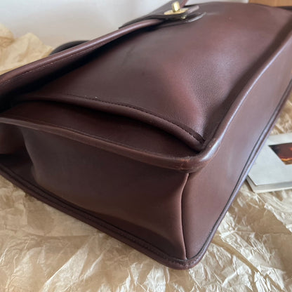 VTG Coach 5266 Pristine Beekman Mahogany Leather Briefcase–No Extra Fees US Only