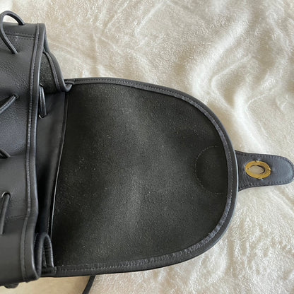 VTG Coach 9943 Black Leather Daypack Backpack Travel Bag – No Extra Fees US Only