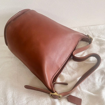 VTG Coach 9085 XL Duffle Sac British Tan Leather Shoulder Bag US No Fees