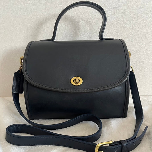 VTG Coach 9977 Navy Blue Manor Crossbody Shoulder Satchel Bag–No Extra Fees US Only