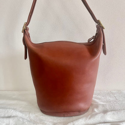 VTG Coach 9085 XL Duffle Sac British Tan Leather Shoulder Bag US No Fees