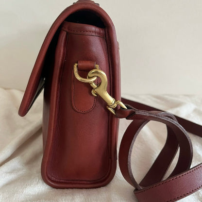 RARE Vintage Coach Court Bag 9870 Burgundy Leather Made In USA No Fees US Only