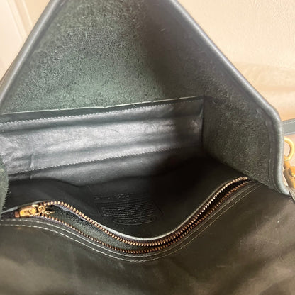 VTG Coach 9870 Bottle Green Leather Court Bag Satchel Crossbody US No Fees