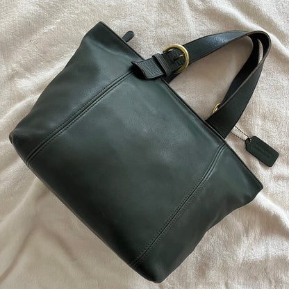 Vintage Coach 4133 Bottle Green Leather Handbag Bag USA – No Extra Fees US Only