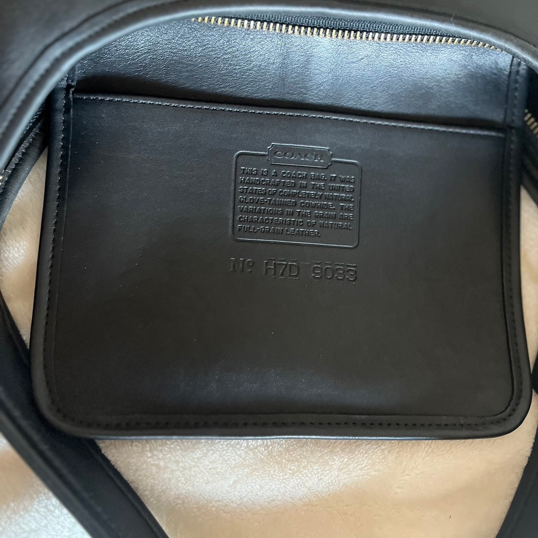 Vintage Coach 9033 Ergo Black Leather Shoulder Handbag Made in USA VGUC