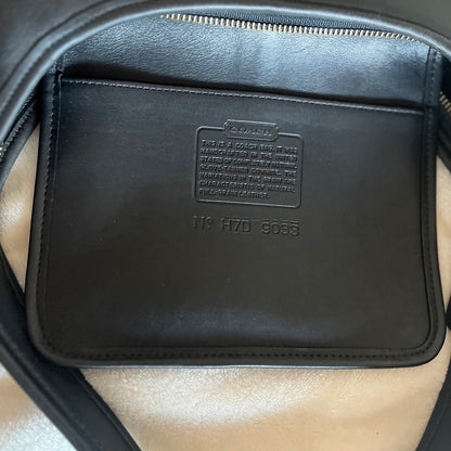 Vintage Coach 9033 Ergo Black Leather Shoulder Handbag Made in USA VGUC