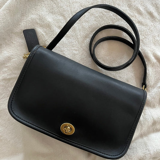 VTG Coach 9755 Black Leather Penny Pocket Crossbody Bag – No Extra Fees US Only