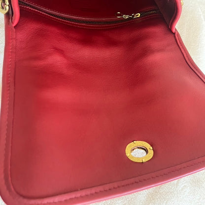 RARE Vintage Coach  Court Bag 9870 RED Leather Made In USA No Fees US Only