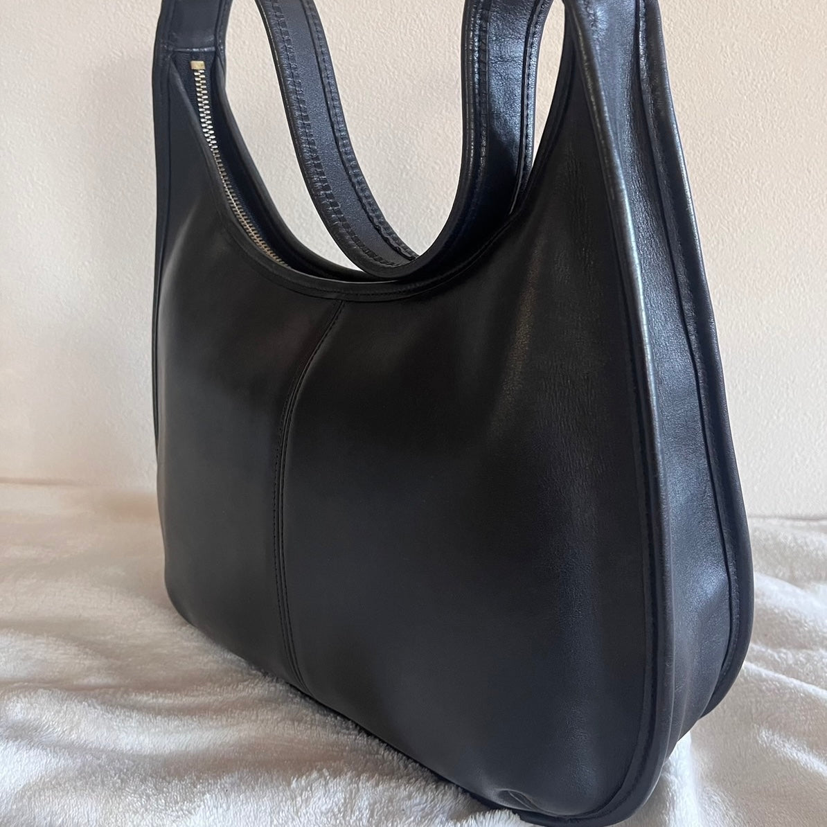 Vintage Coach 9033 Ergo Black Leather Shoulder Handbag Made in USA VGUC