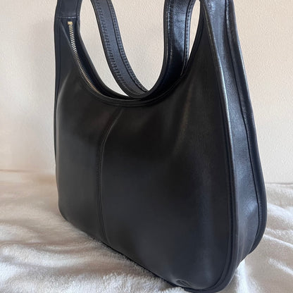 Vintage Coach 9033 Ergo Black Leather Shoulder Handbag Made in USA VGUC