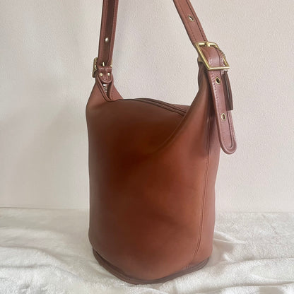 VTG Coach 9085 XL Duffle Sac British Tan Leather Shoulder Bag US No Fees