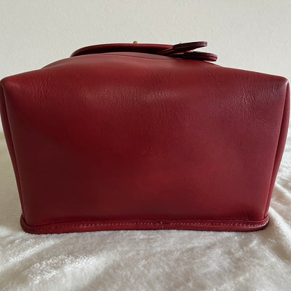 VTG Coach 9960 Red Leather Turnlock Drawstring Backpack – No Extra Fees US Only