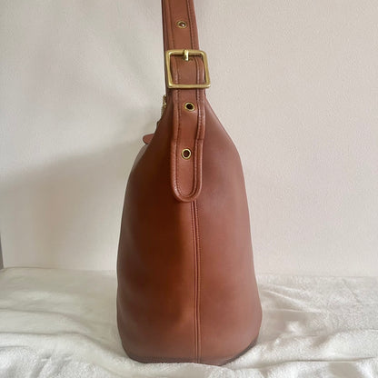 VTG Coach 9085 XL Duffle Sac British Tan Leather Shoulder Bag US No Fees