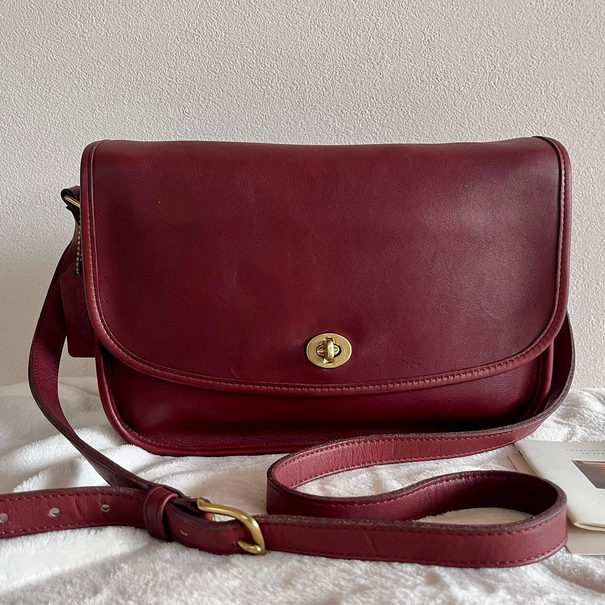 VTG Coach 9790 Rare Burgundy Leather City Crossbody Bag USA – No Fees US Only