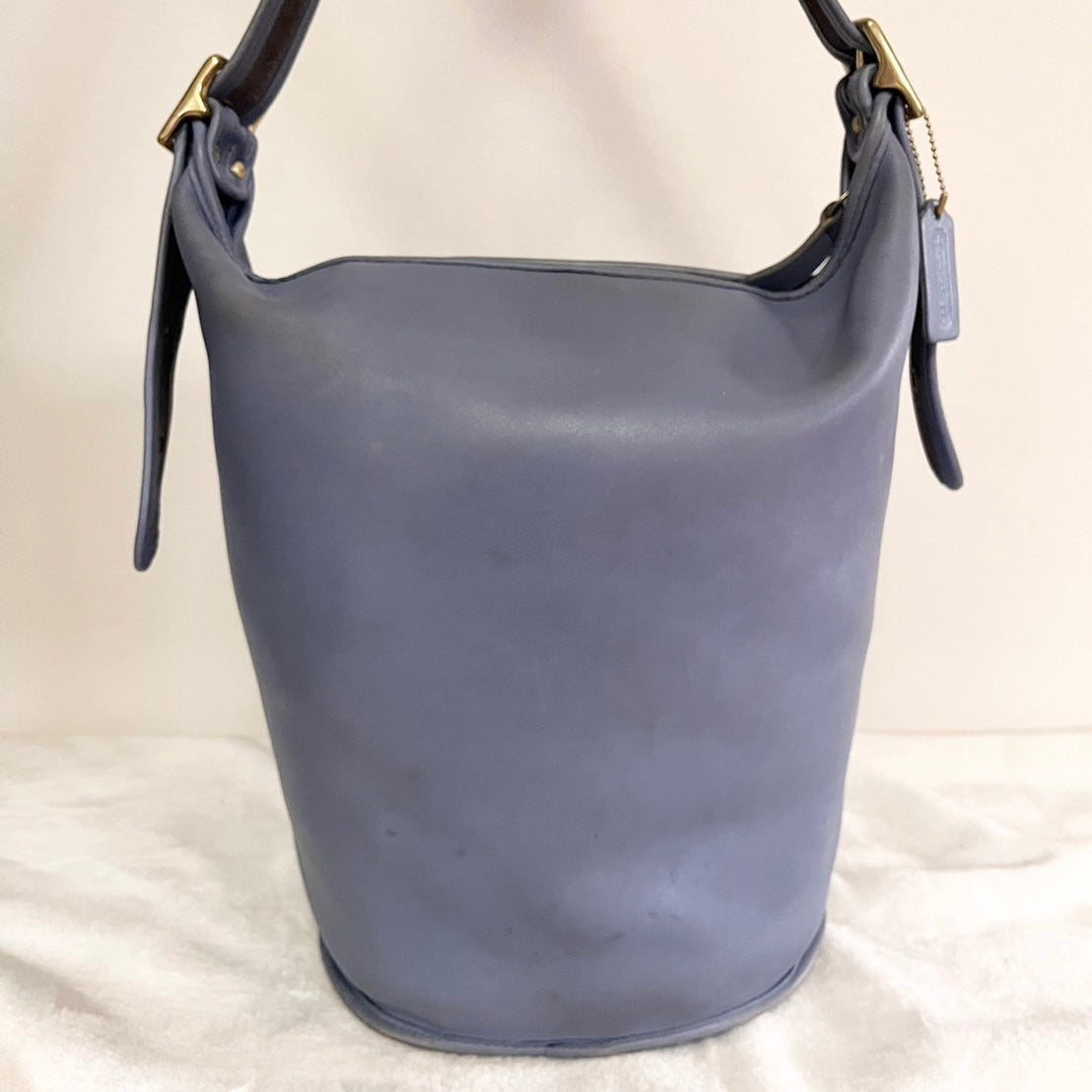 Vintage Coach 9085 Periwinkle Leather Duffle Sac Shoulder Bag - No Fees, US Only