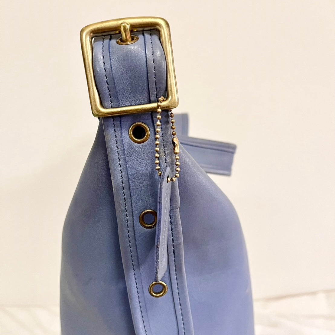 Vintage Coach 9085 Periwinkle Leather Duffle Sac Shoulder Bag - No Fees, US Only