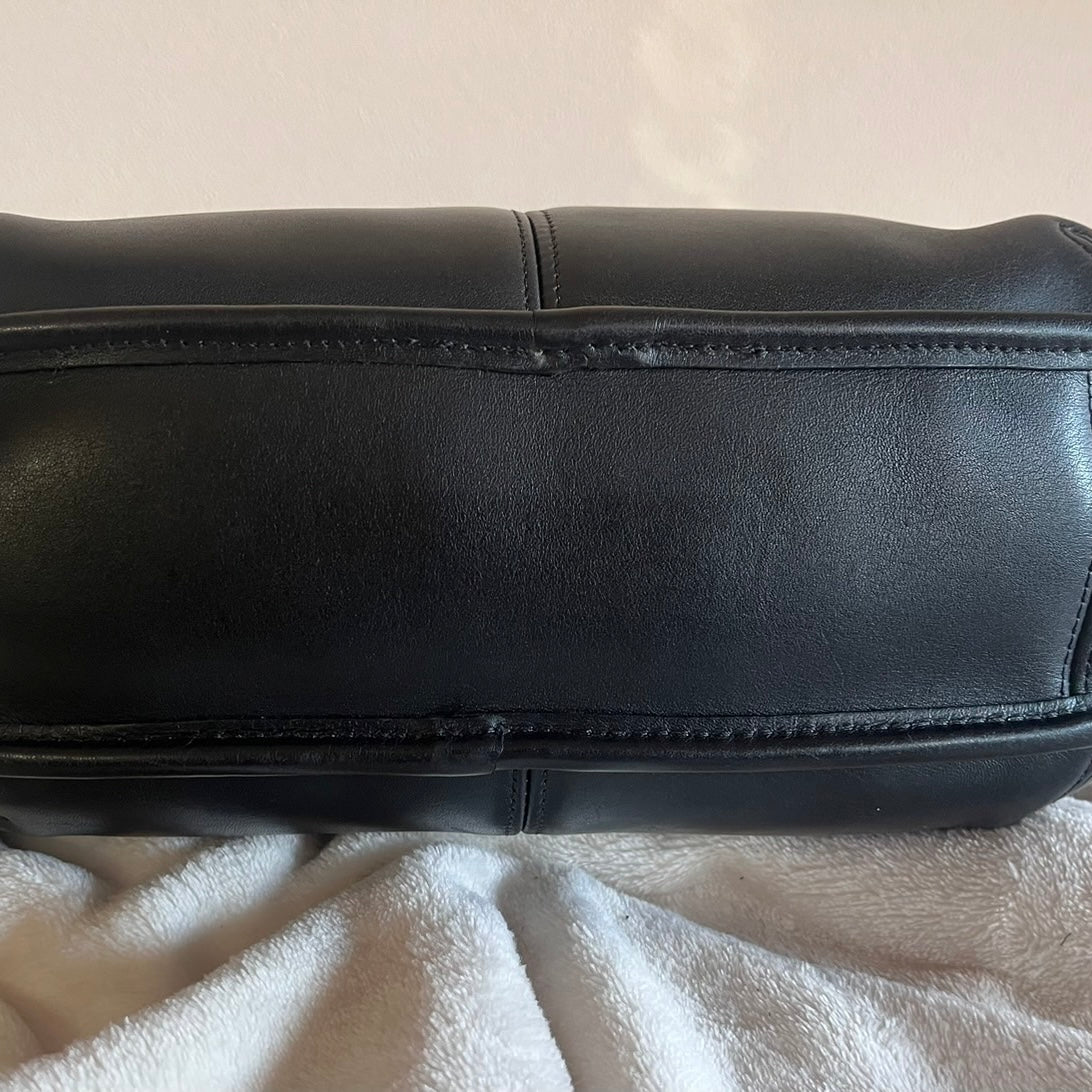 Vintage Coach 9033 Ergo Black Leather Shoulder Handbag Made in USA VGUC