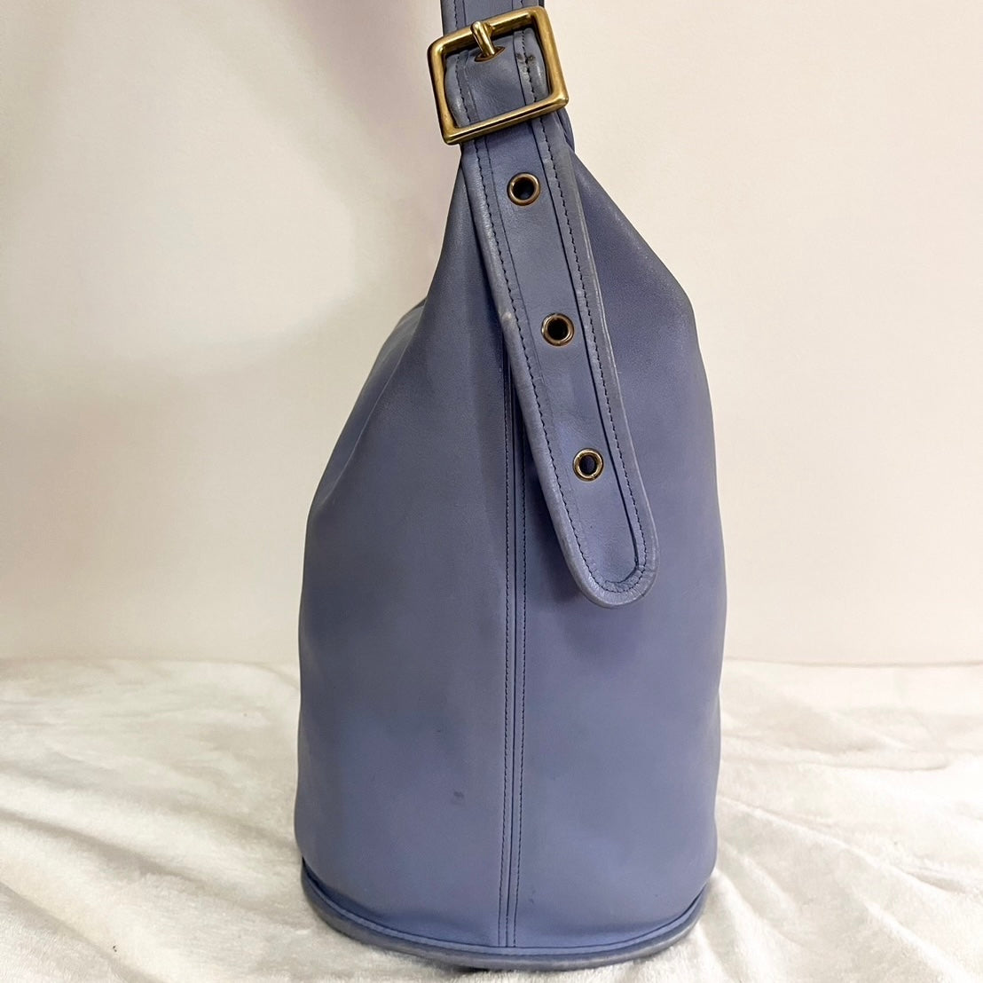 Vintage Coach 9085 Periwinkle Leather Duffle Sac Shoulder Bag - No Fees, US Only