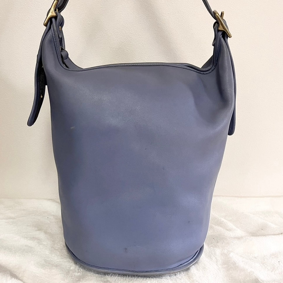 Vintage Coach 9085 Periwinkle Leather Duffle Sac Shoulder Bag - No Fees, US Only