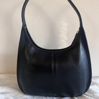 Vintage Coach 9033 Ergo Black Leather Shoulder Handbag Made in USA VGUC