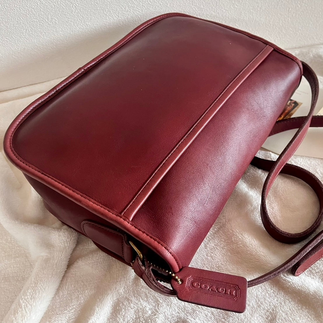 VTG Coach 9790 Rare Burgundy Leather City Crossbody Bag USA – No Fees US Only