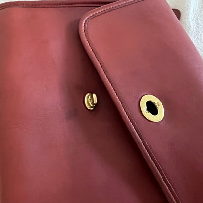 RARE Vintage Coach Court Bag 9870 Burgundy Leather Made In USA No Fees US Only
