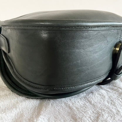 VTG Coach 9851 Bottle Green Leather Saddle Bag Crossbody-No Extra Fees US Only