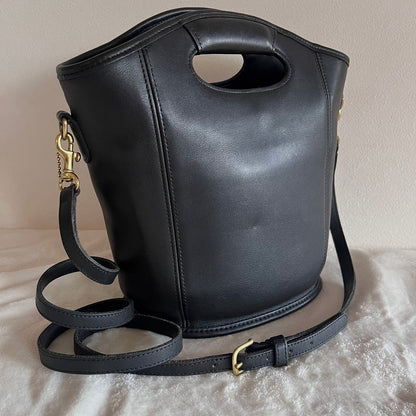 Vintage Coach 9993 Black Leather Mini Shopper Bucket Tote Bag USA – No Extra Fees US Only
