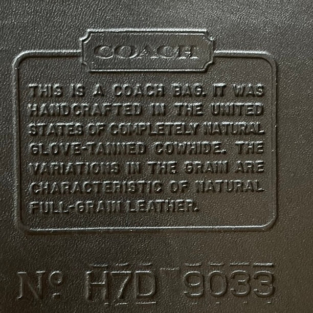 Vintage Coach 9033 Ergo Black Leather Shoulder Handbag Made in USA VGUC