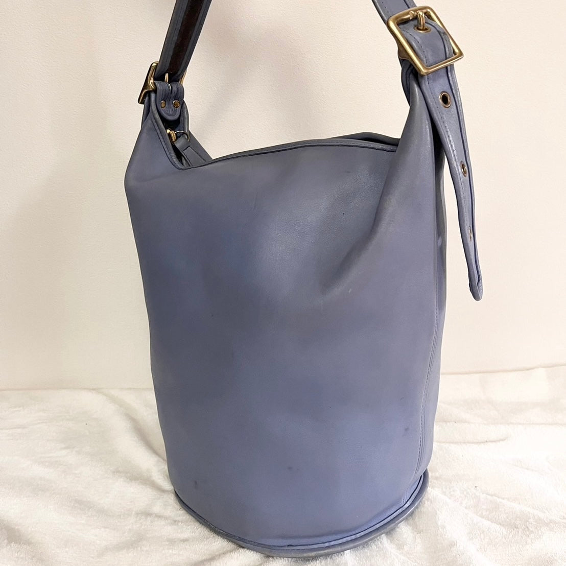Vintage Coach 9085 Periwinkle Leather Duffle Sac Shoulder Bag - No Fees, US Only