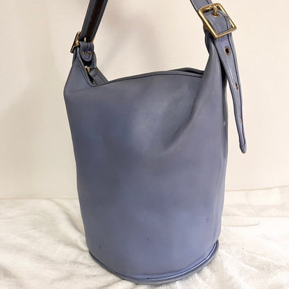 Vintage Coach 9085 Periwinkle Leather Duffle Sac Shoulder Bag - No Fees, US Only