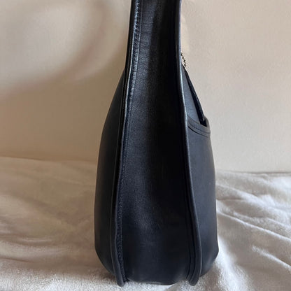 Vintage Coach 9033 Ergo Black Leather Shoulder Handbag Made in USA VGUC