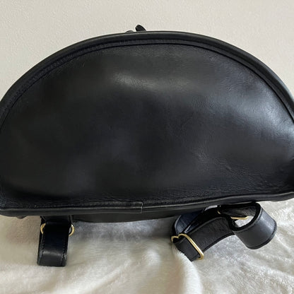 VTG Coach 9943 Black Leather Daypack Backpack Travel Bag – No Extra Fees US Only
