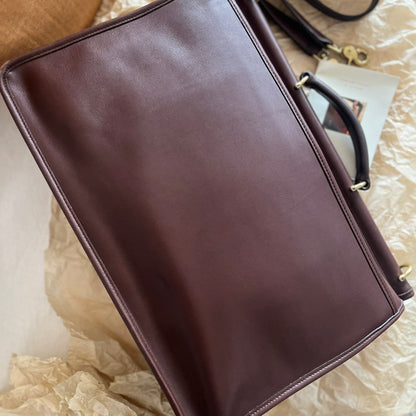 VTG Coach 5266 Pristine Beekman Mahogany Leather Briefcase–No Extra Fees US Only